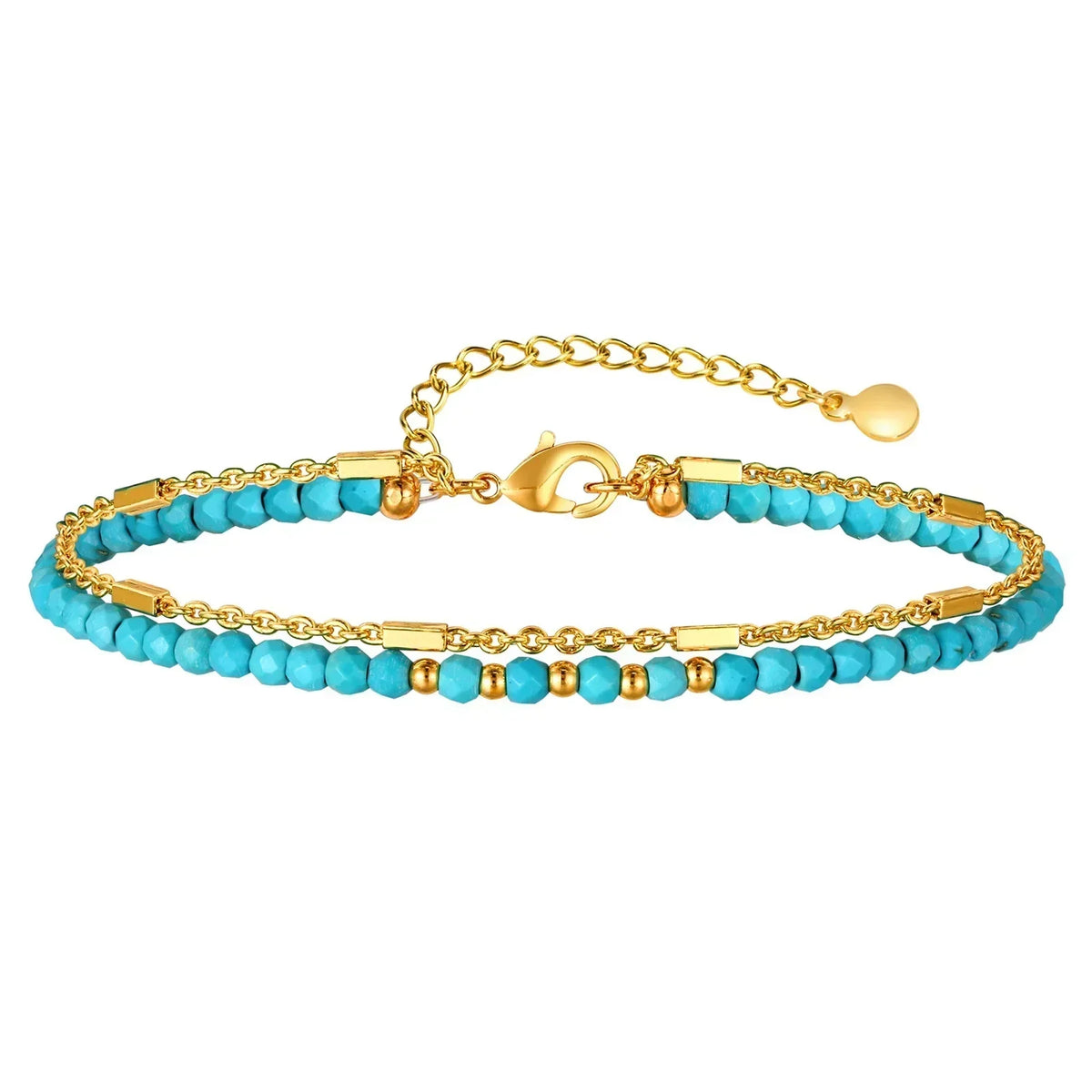 Bracciale a Catena in Oro Radiante e Turchese