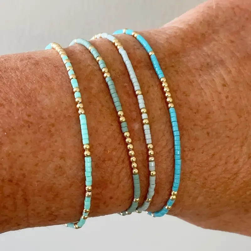 Set di Braccialetti Sottile Turchese