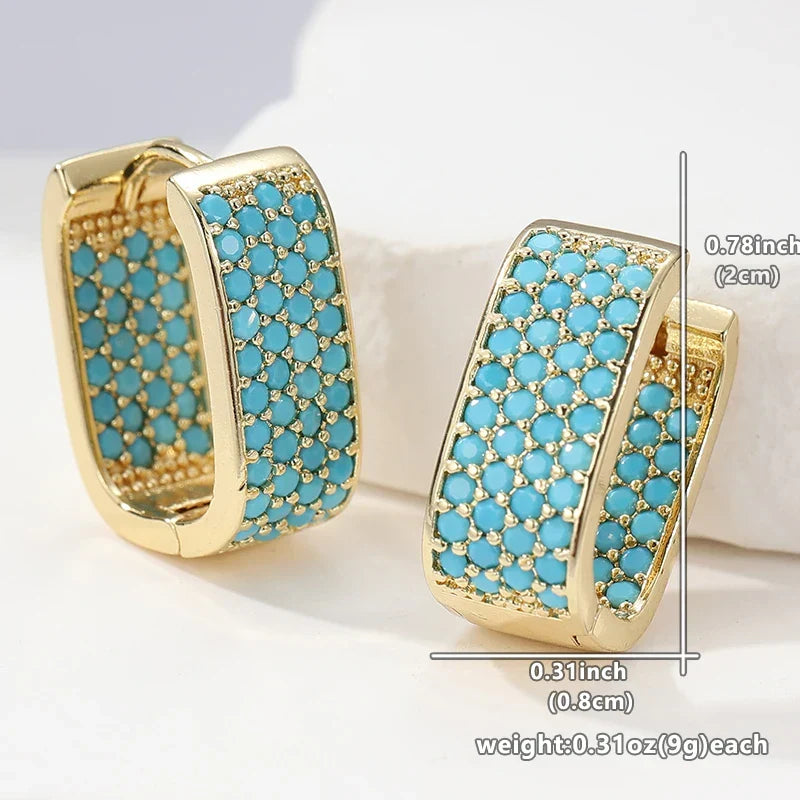 Orecchini Gold Hoops Turquoise Crush
