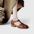 Thalina | Eleganti Sandali Mary Jane in Pelle di Mucca e Suede