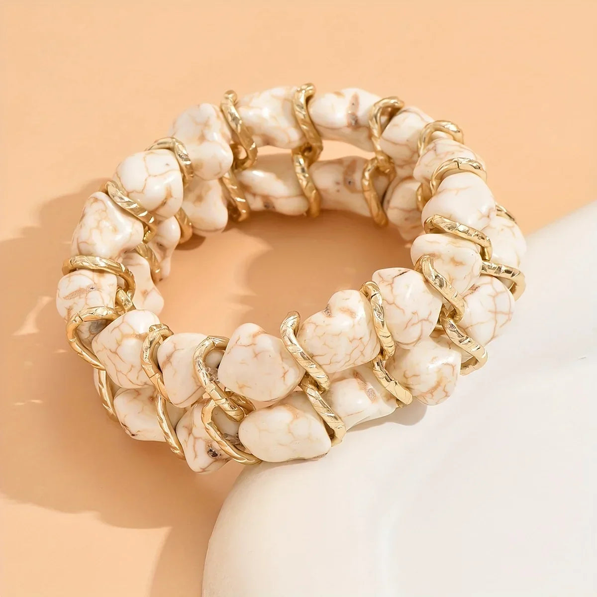 Bracciale Elegante in Turchese e Oro
