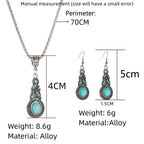Set di Collana e Orecchini Eleganti Turchesi