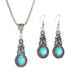 Set di Collana e Orecchini Eleganti Turchesi