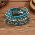 Set di Bracciali in Perline Turchesi Bohemien