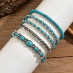 Set di Bracciali in Perline Turchesi Bohemien