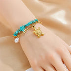 Bracciale Unico in Turchese a Forma di Tartaruga