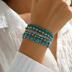 Set di Bracciali in Perline Turchesi Bohemien