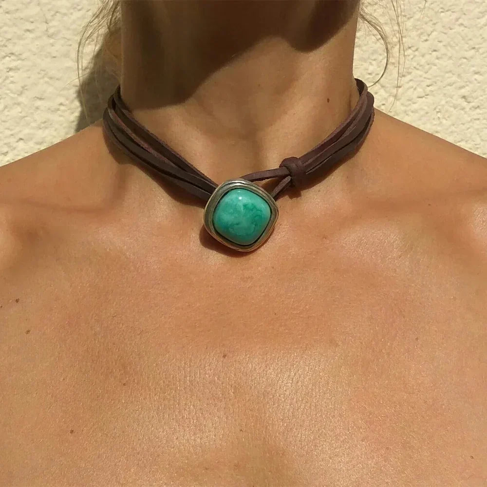 Collana in Gemma Turchese Senza Sforzo