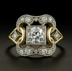 Anello Vintage in Zirconia Dorato