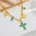Collana con Croce in Gemma Turchese Benedetta