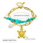 Bracciale Unico in Turchese a Forma di Tartaruga