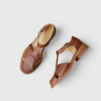 Thalina | Eleganti Sandali Mary Jane in Pelle di Mucca e Suede