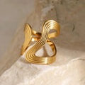 Anello Sottile in Oro con Perline