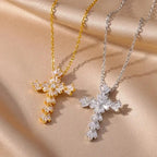Collana Croce in Zirconia Argento Senza Tempo