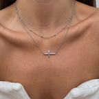 Collana Croce a Doppia Catena Elora
