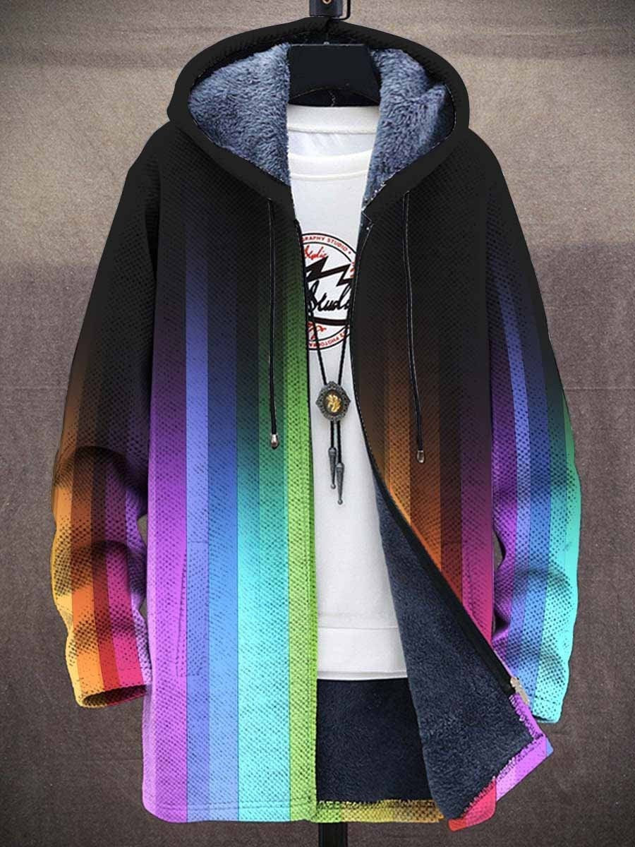 Claudia | Cardigan con Cappuccio a Stampa Arcobaleno