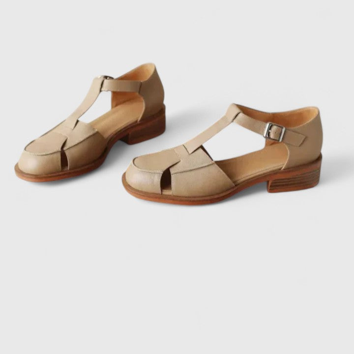 Thalina | Eleganti Sandali Mary Jane in Pelle di Mucca e Suede