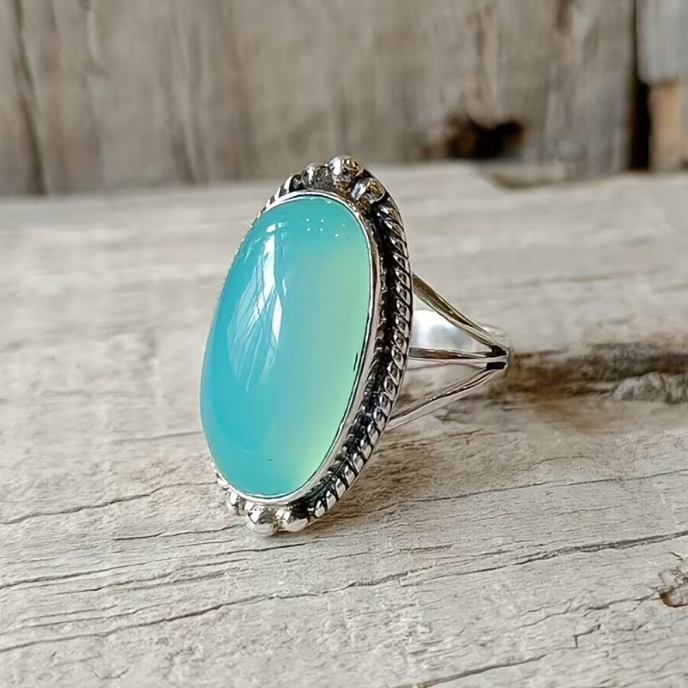 Anello in Argento Turchese Ispirato al Vintage