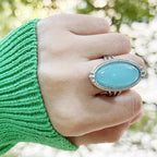Anello in Argento Turchese Ispirato al Vintage