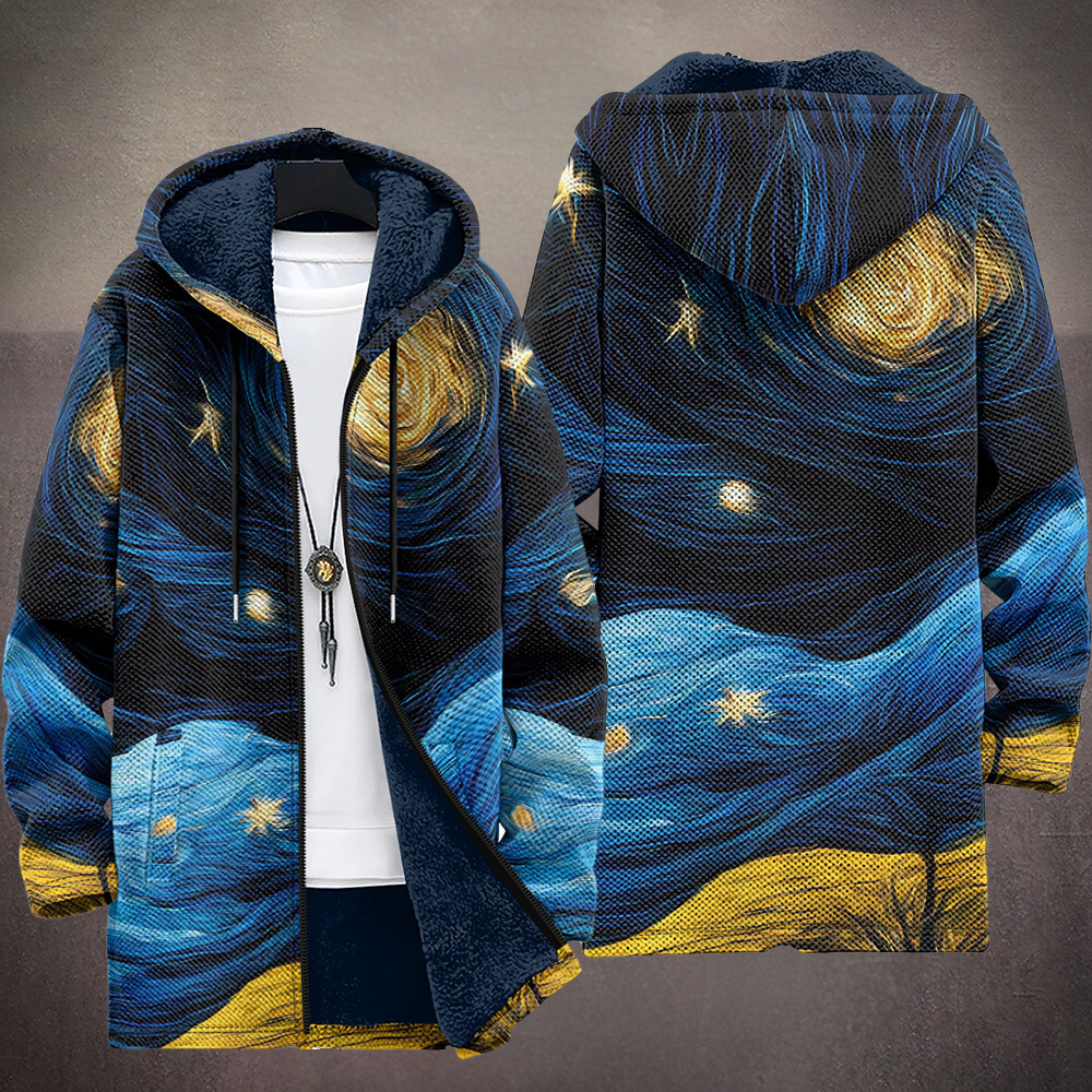 Francesca | Cardigan con Cappuccio Blu e Oro