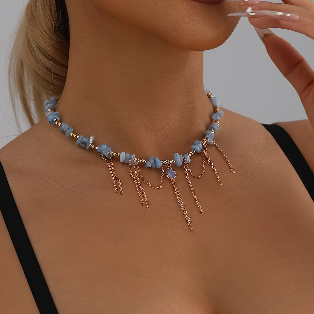 Collana con Catena Dorata Turchese