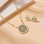 Set di Gioielli Elegante con Medaglione Turchese