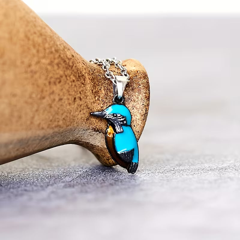 Collana con Ciondolo di Uccellino Turchese Delicato