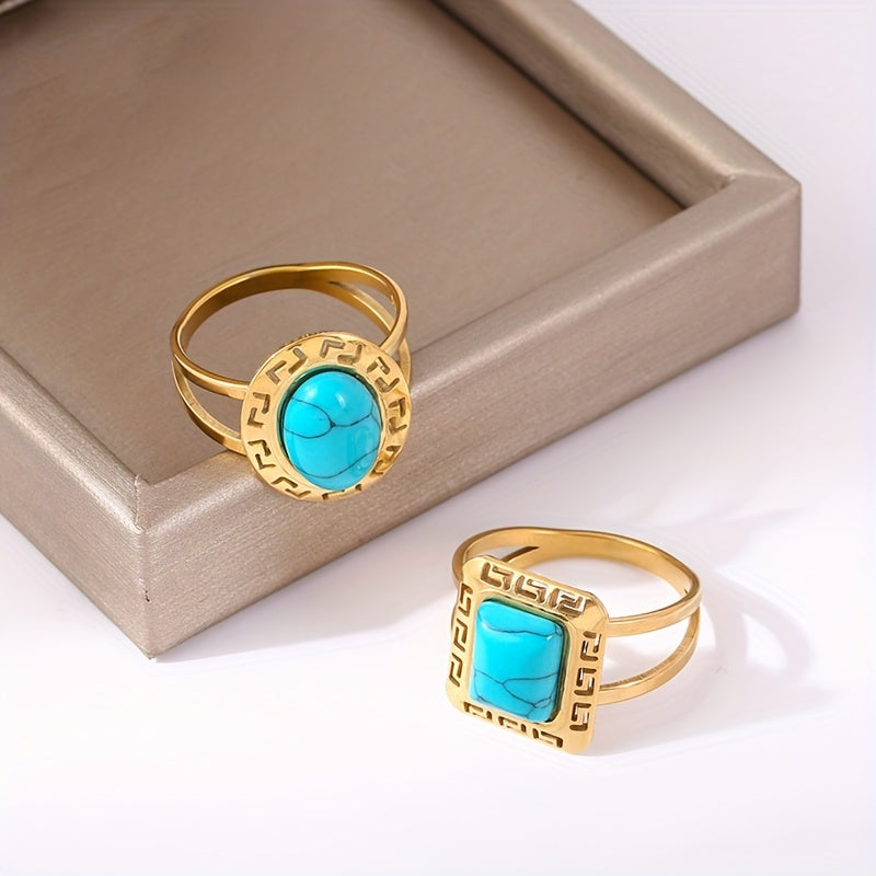 Anello Greco Vintage Turchese