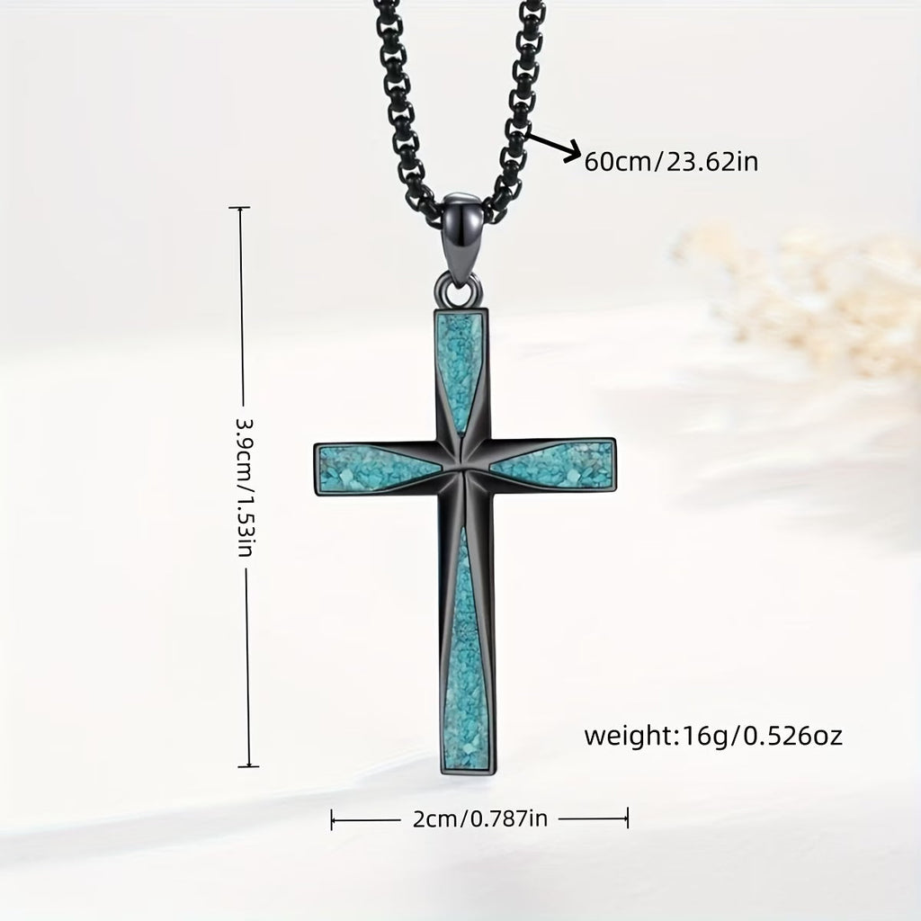 Collana a Catena con Croce Turchese Celestiale