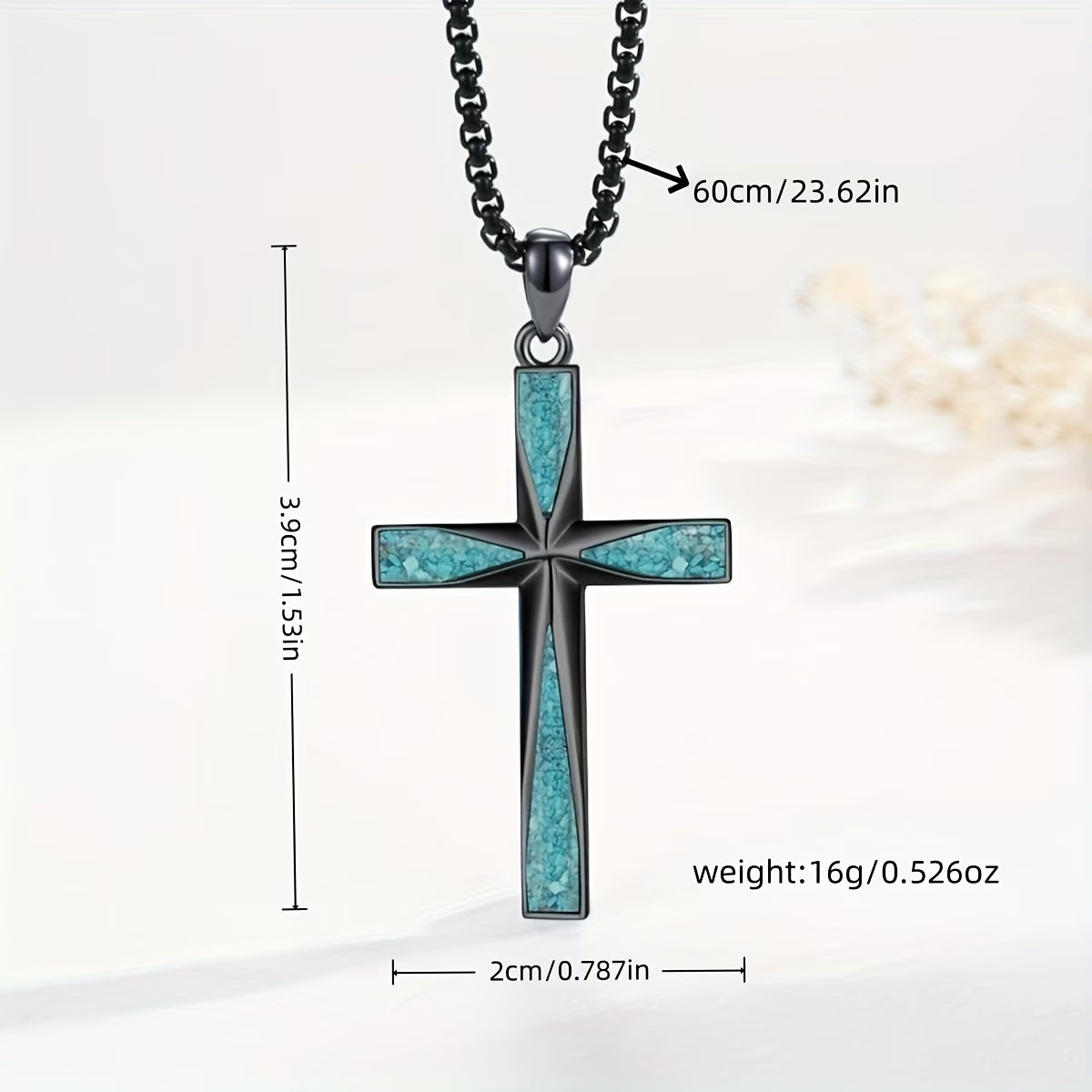 Collana a Catena con Croce Turchese Celestiale