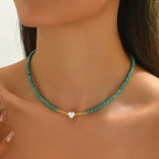 Collana Minimalista Cuore Turchese