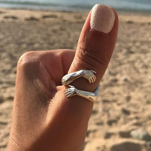 Anello Abbraccio Regolabile in Argento