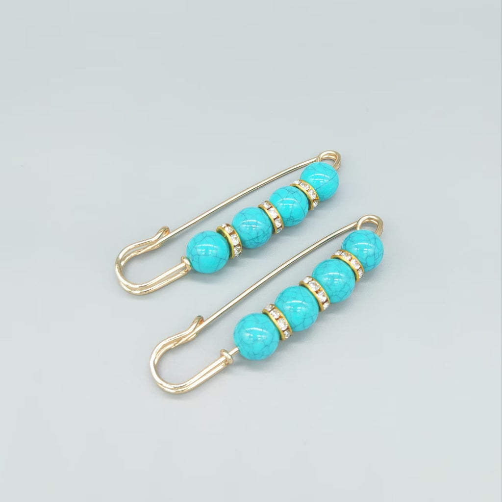Spilla Elegante Turchese, (1 Pezzo)