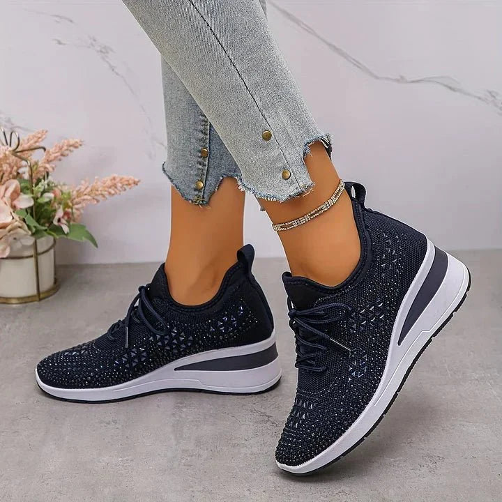 Giselle | Sneakers Ortopediche con Rhinestones Scintillanti