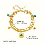 Bracciale a Catena Strato Elegante in Oro e Turchese
