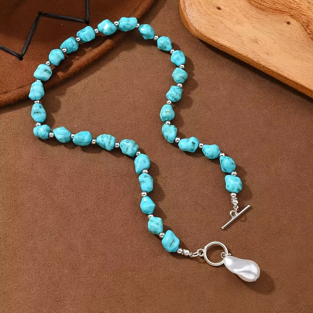 Collana in Argento con Turchese e Perle