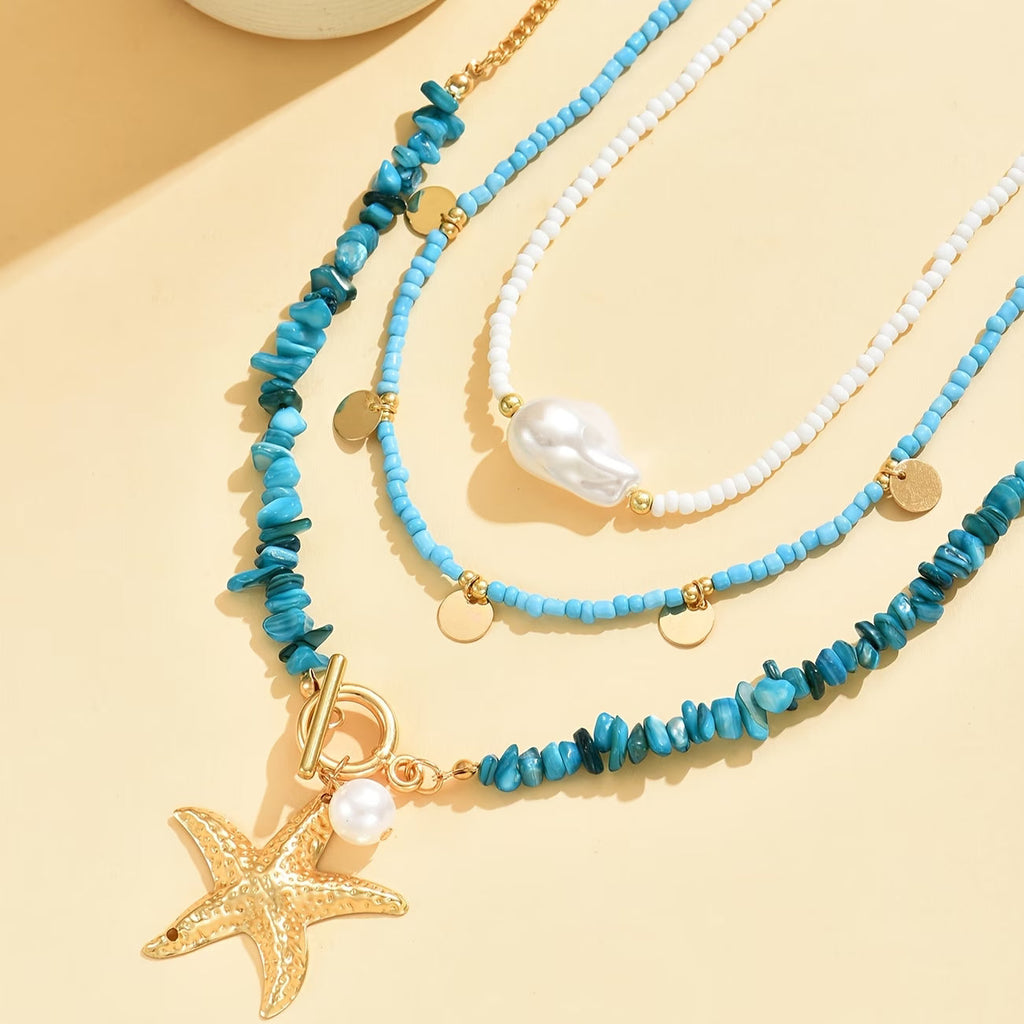 Collana Costiera in Perle e Turchese Premium