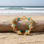Bracciale Elegante in Cabochon Turchese