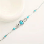 Bracciale Vintage in Argento con Turchese a Forma di Farfalla
