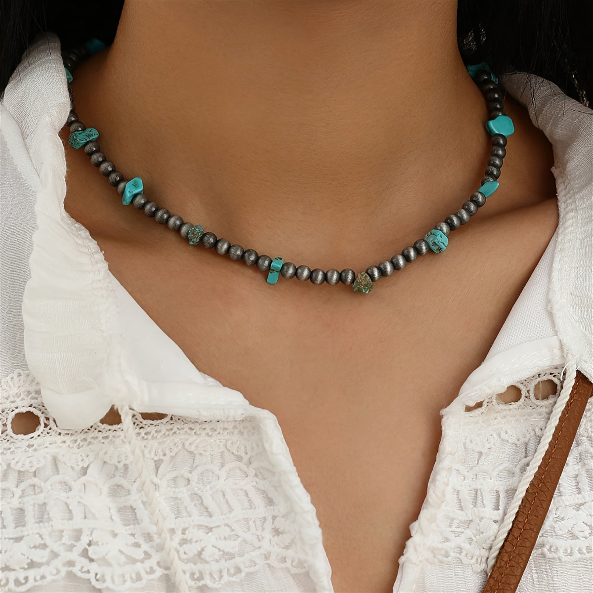 Collana di Perline Turchesi Classica