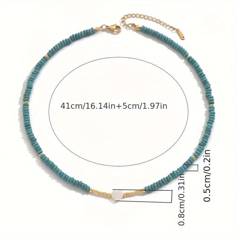 Collana Minimalista Cuore Turchese