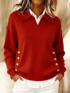 Vynette™ | Maglione a collo a V con colletto