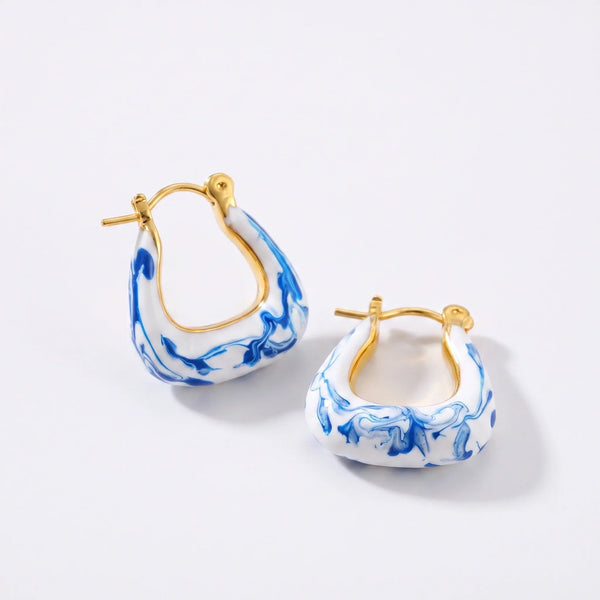 Orecchini a Cerchio Blu Mediterraneo