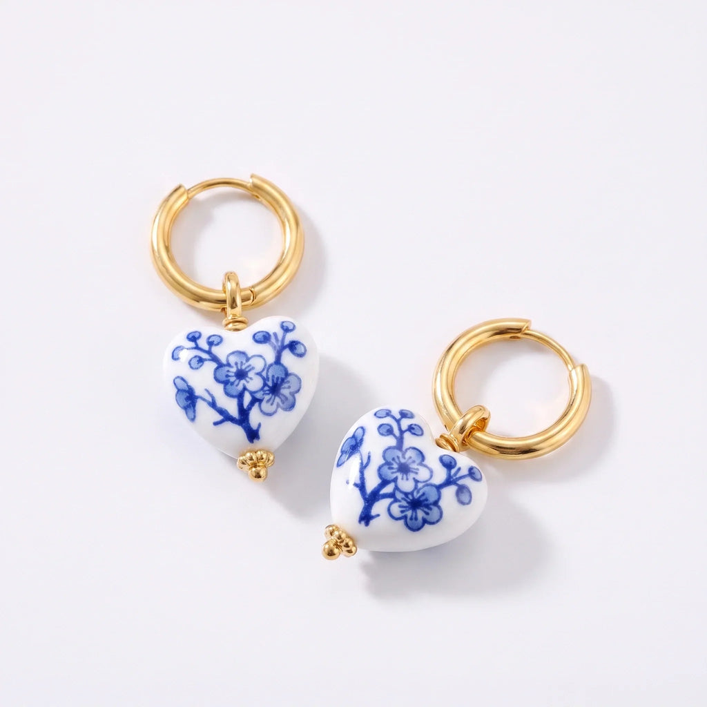 Orecchini Cuore in Ceramica