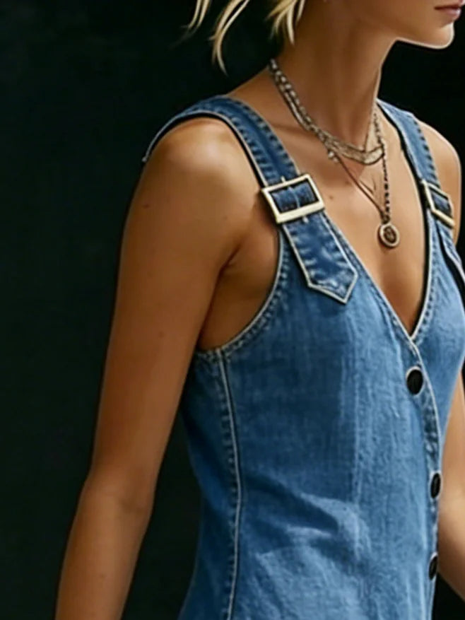 Vera | Vestito in denim con bottoni