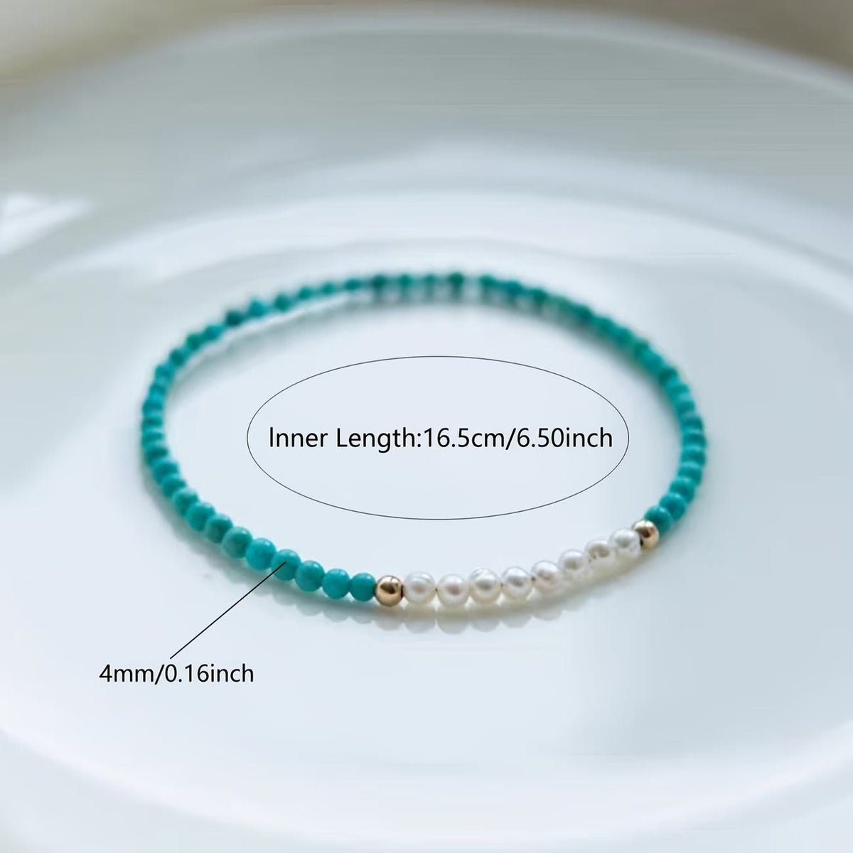 Bracciale Perla Sottile Turchese