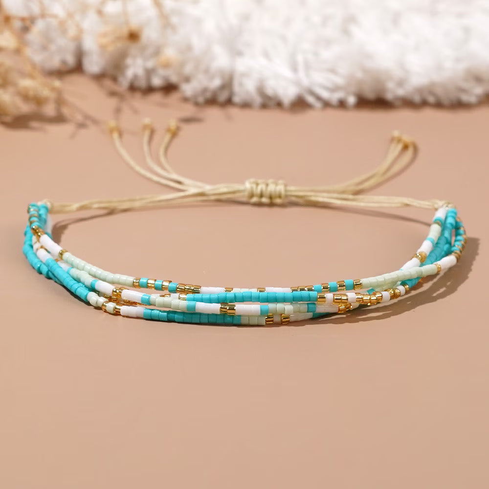 Bracciale Regolabile Turchese e Oro