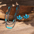 Collana e Orecchini Set in Turchese Convertible