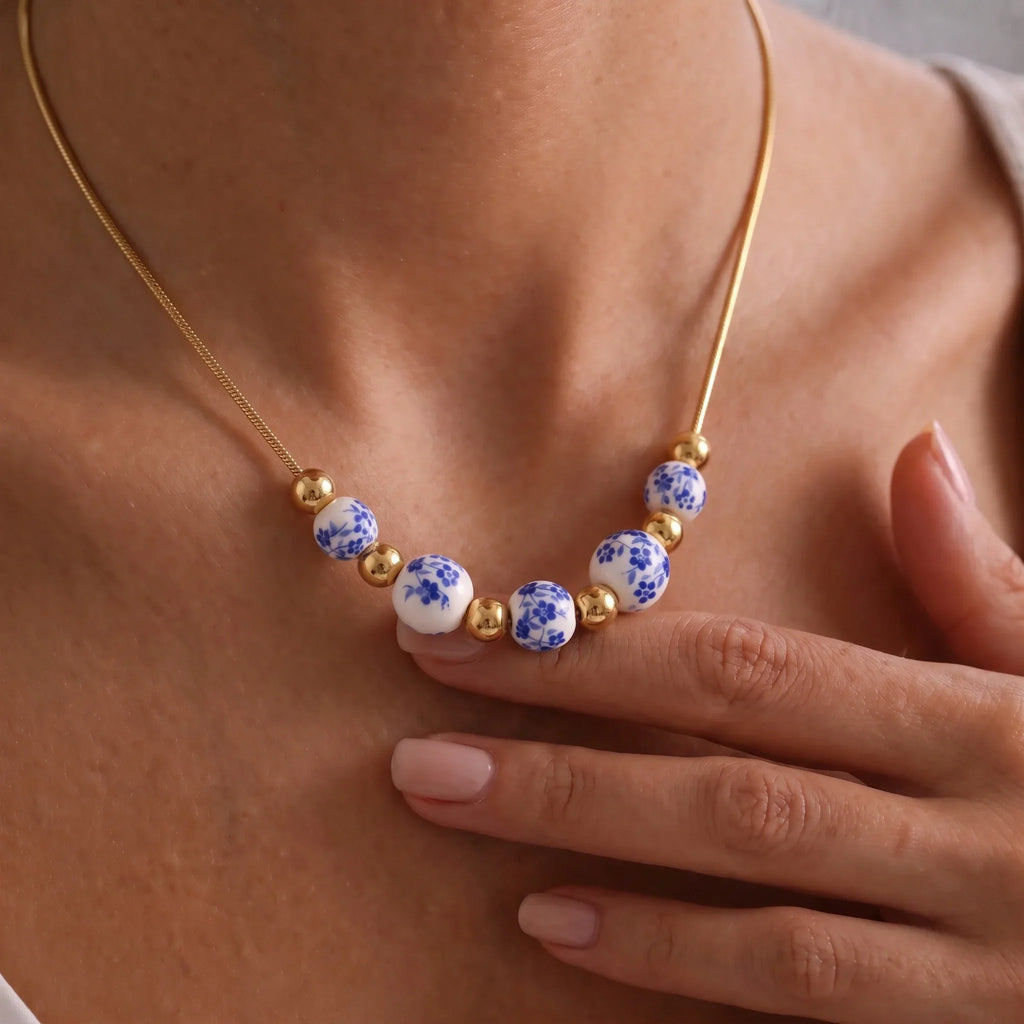 Collana di Perle in Ceramica Spagnola