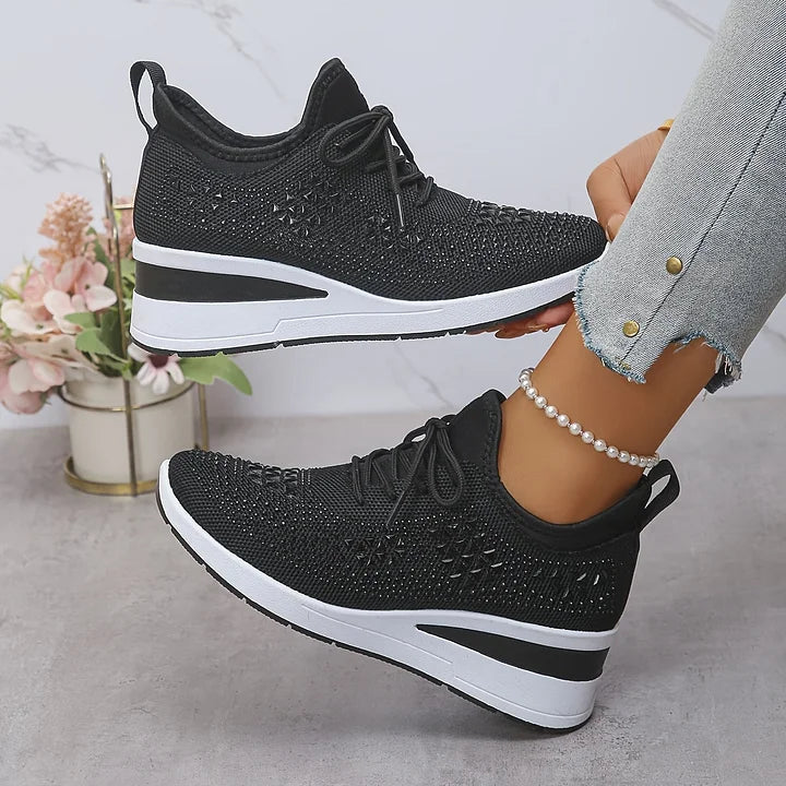 Giselle | Sneakers Ortopediche con Rhinestones Scintillanti